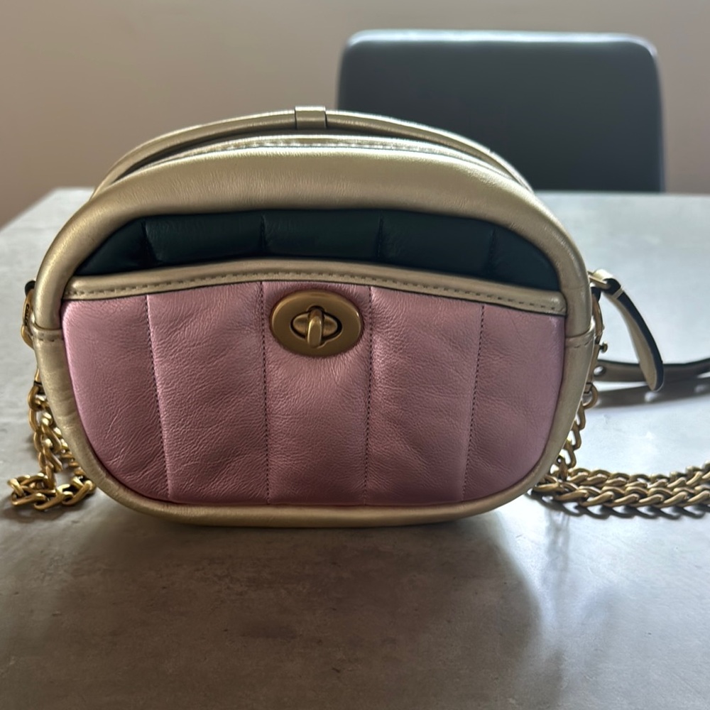 Elegant Pink and Gold Women's Bag
